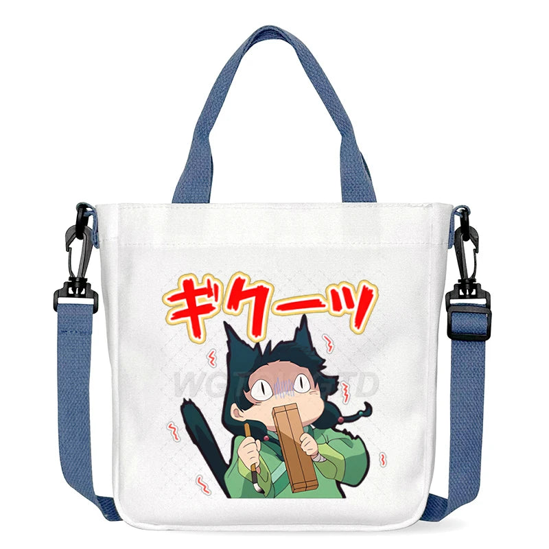 Cartoon The Apothecary Diaries Shoulder Bag Cute Maomao Pattern Canvas Crossbody Bags Casual Anime Women and Kids Messenger Bag