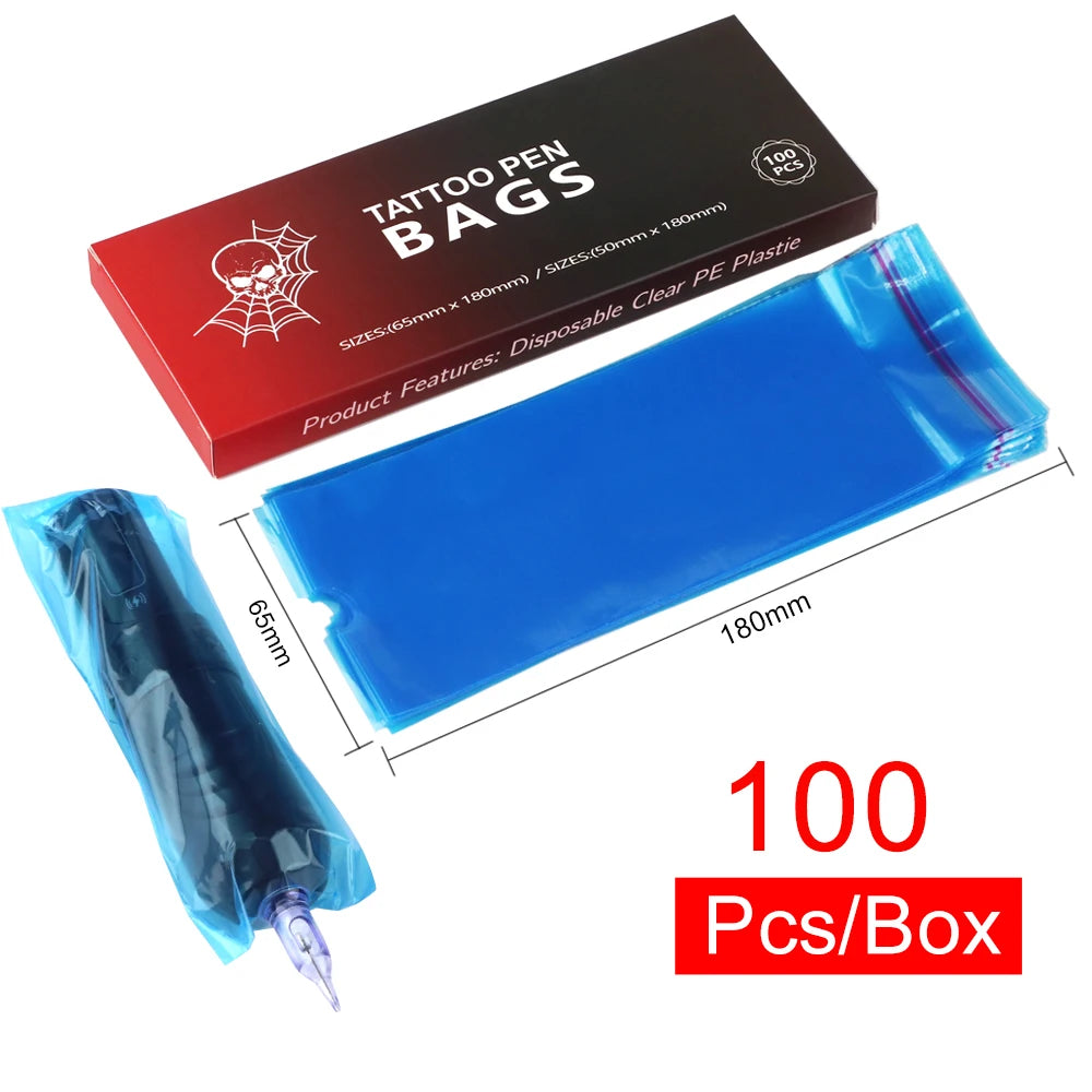100 PCS Waterproof Tattoo Pen Barrier Film Protective Tattoo Color Packaging Machine Pen Protective Film Anti Fouling Film