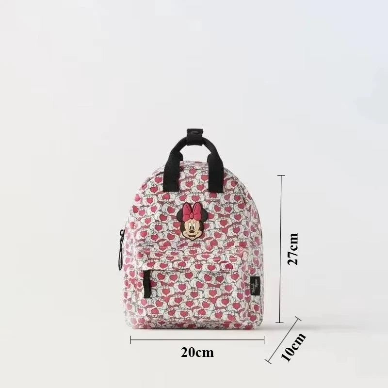 Disney Mickey Mouse Cartoon Fashion Backpack Women's Minnie Canvas School Bag Fashion Large Capacity Backpack Girls Mochila