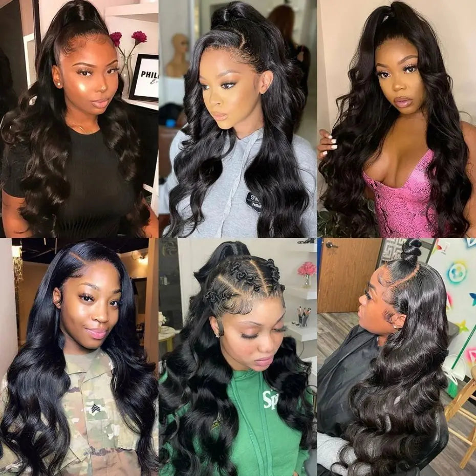 Glueless Invisi-Drawstring 360 Full Lace Wig 200 Density Body Wave HD Transparent Lace Front Wigs Human Hair Brazilian Remy Hair