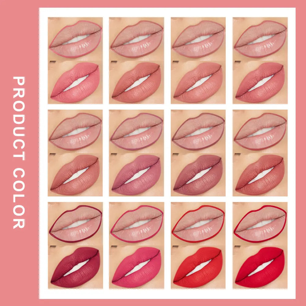Lip Liner Lipstick Pen Waterproof Long-Lasting Hook Line Lip Pencil Matte Matte Beginner Automatic Lip Liner Bean Paste Color Hook Pen Automatic Rotating Lip Liner