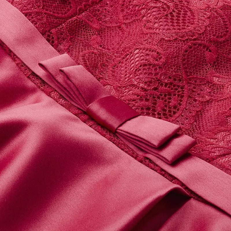 Elegant Gorgeous Pink turquoise Ruffle Sleeve Party Satin Long Dress Lace Prom Gowns Wedding Lady Autumn Evening Maxi Dresses