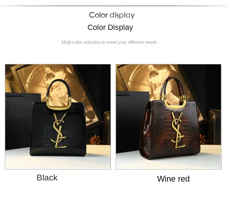 High-grade light luxury handbag 2024 new autumn and winter fashion Tote bag women's crocodile print single shoulder crossbodybagh