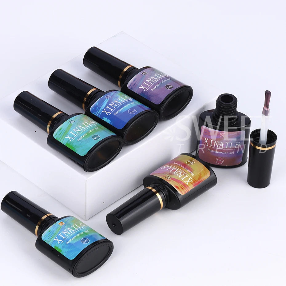 8ml Aurora Top Coat Gel Nail Polish Iridescent Pearl Soak Off Lacquer Sealing Shimmer Mermaid Effect UV LED Manicure Varnishes