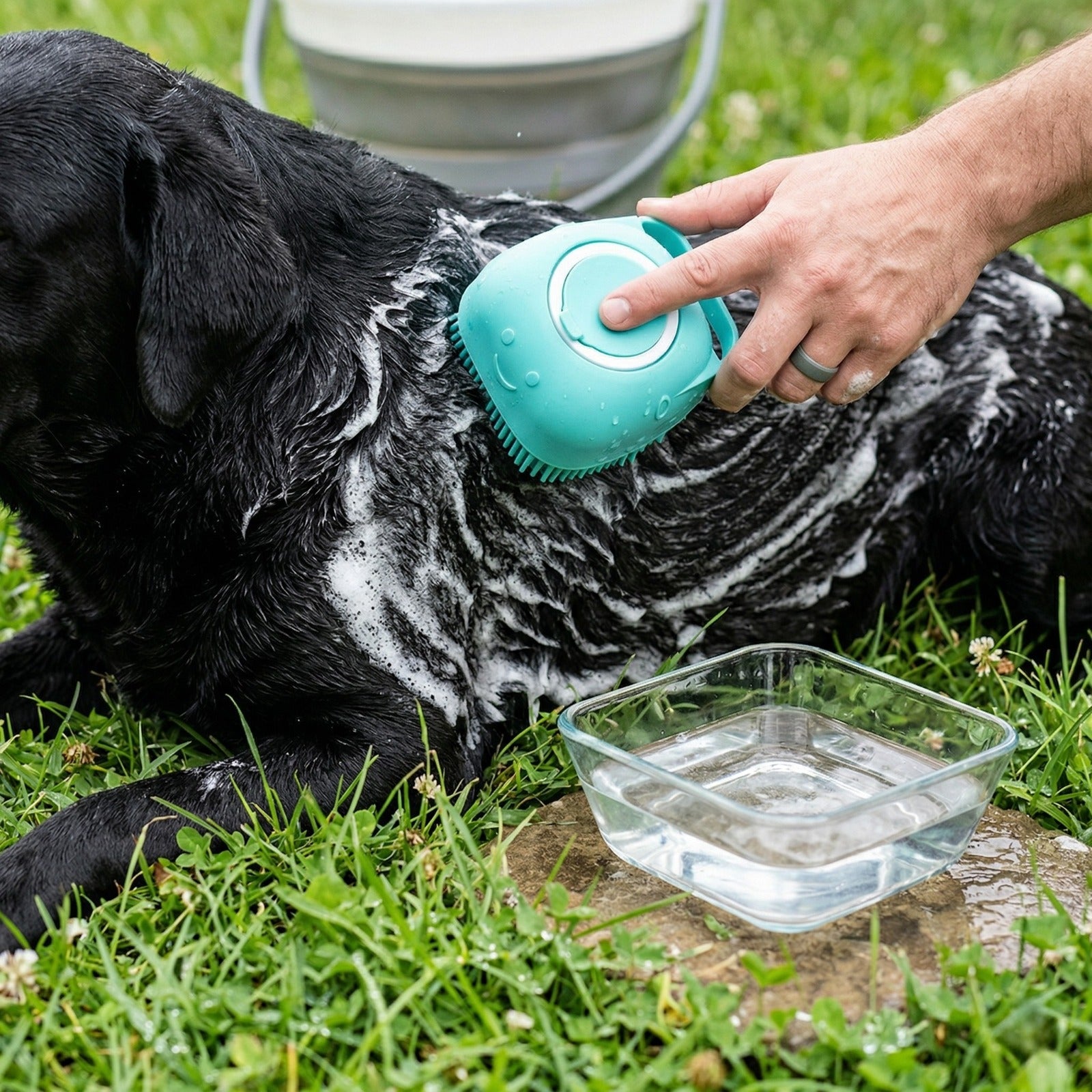 GB Pet Care Soft Silicone Bath Brush – Gentle Grooming & Massage for Dogs & Cats