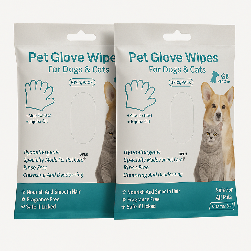 GB Pet Care Glove Wipes for Dogs & Cats – Hypoallergenic Grooming & Cleaning (Bundle Packs 2,3,4)