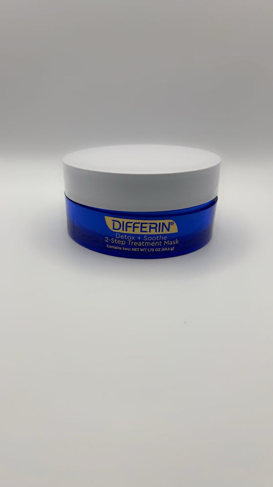 Differin Clay Face Mask, Detox and Soothe 2 Step Treatment Clay Mask by the makers of Differin Gel, Gentle Skin Care for Sensitive Skin Acne Prone, 1.75 oz