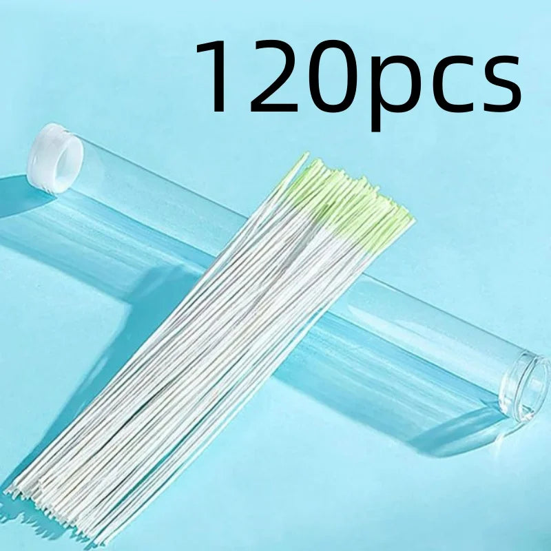 120/60pcs Ear Piercing Cleaning Effective Ear Hole Cleaner Tool Disposable Earrings Hole Clean Paper Line for Removing Dirt Odor