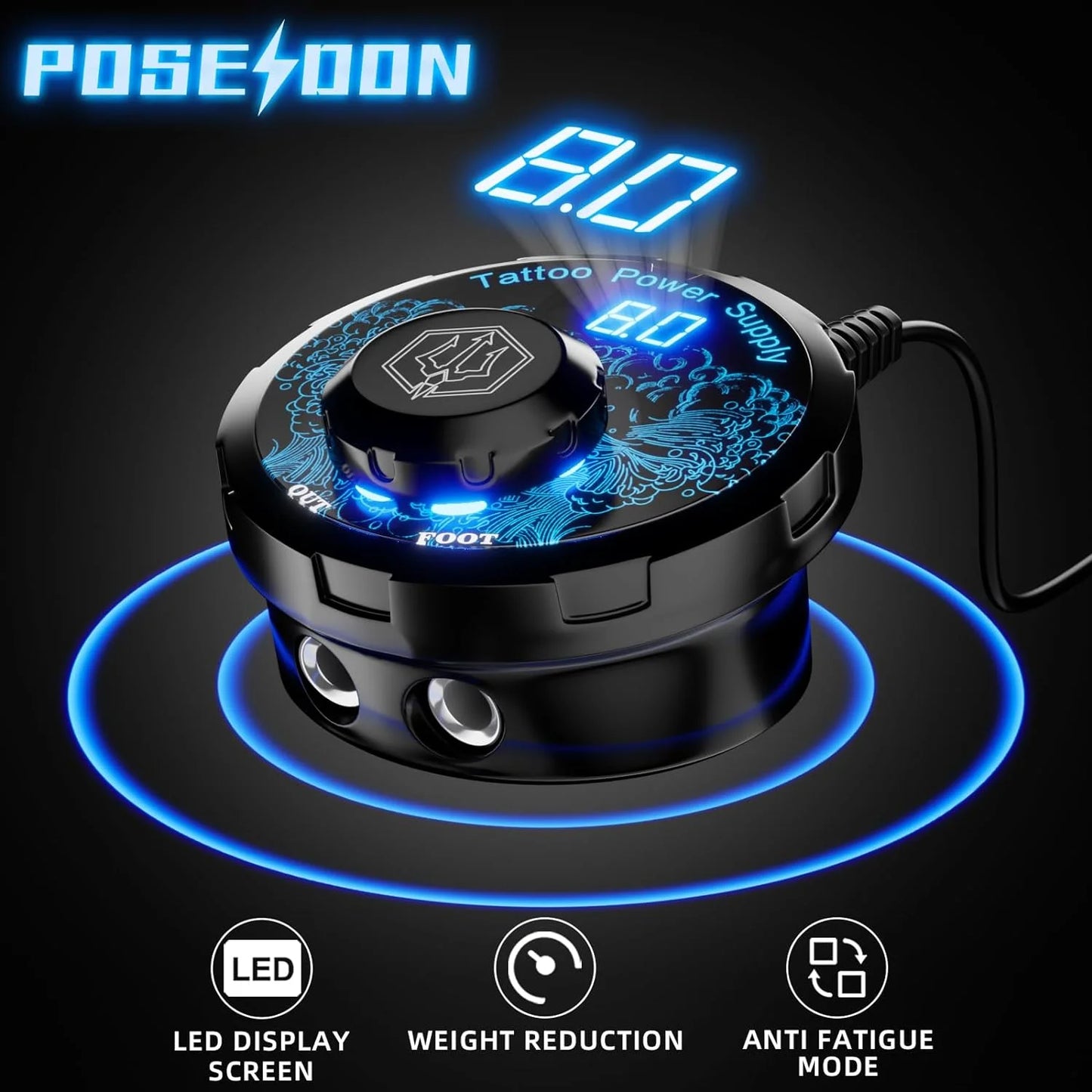 Tattoo Kit POSEIDON High Power Tattoo Pen Kit For Permanent Makeup Tattoo Machine Kit High Quality Tattoo Power Supply Tattoo Gu