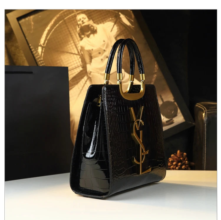 High-grade light luxury handbag 2024 new autumn and winter fashion Tote bag women's crocodile print single shoulder crossbodybagh