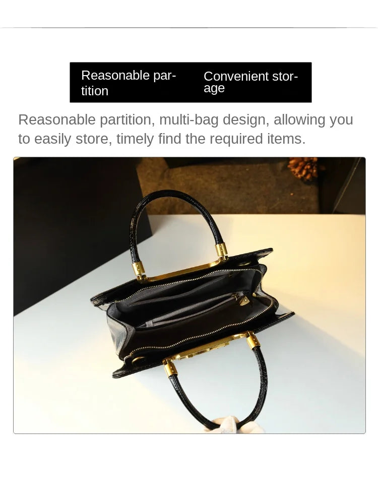 High-grade light luxury handbag 2024 new autumn and winter fashion Tote bag women's crocodile print single shoulder crossbodybagh