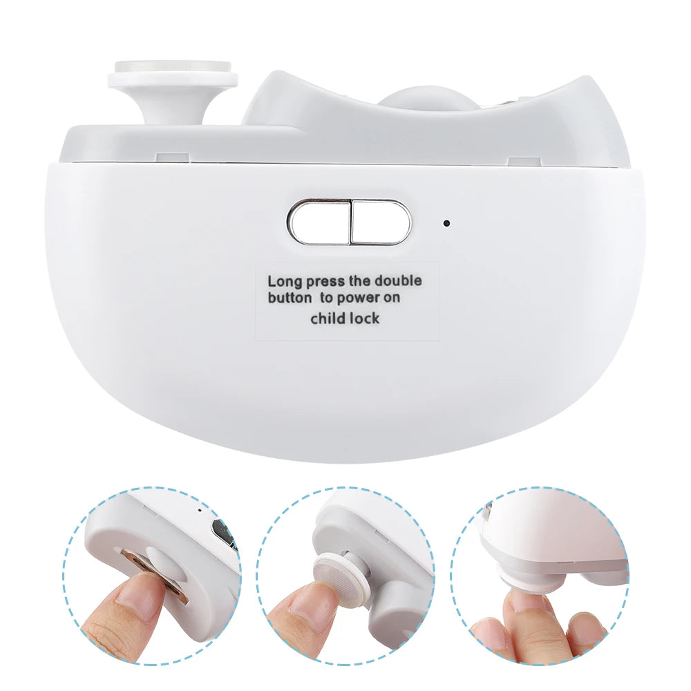 Electric Nail Clippers With Light Automatic Anicure Trimmer Adult Baby Fingernail Toe Scissors Pedicure Polishing Nails Cutter