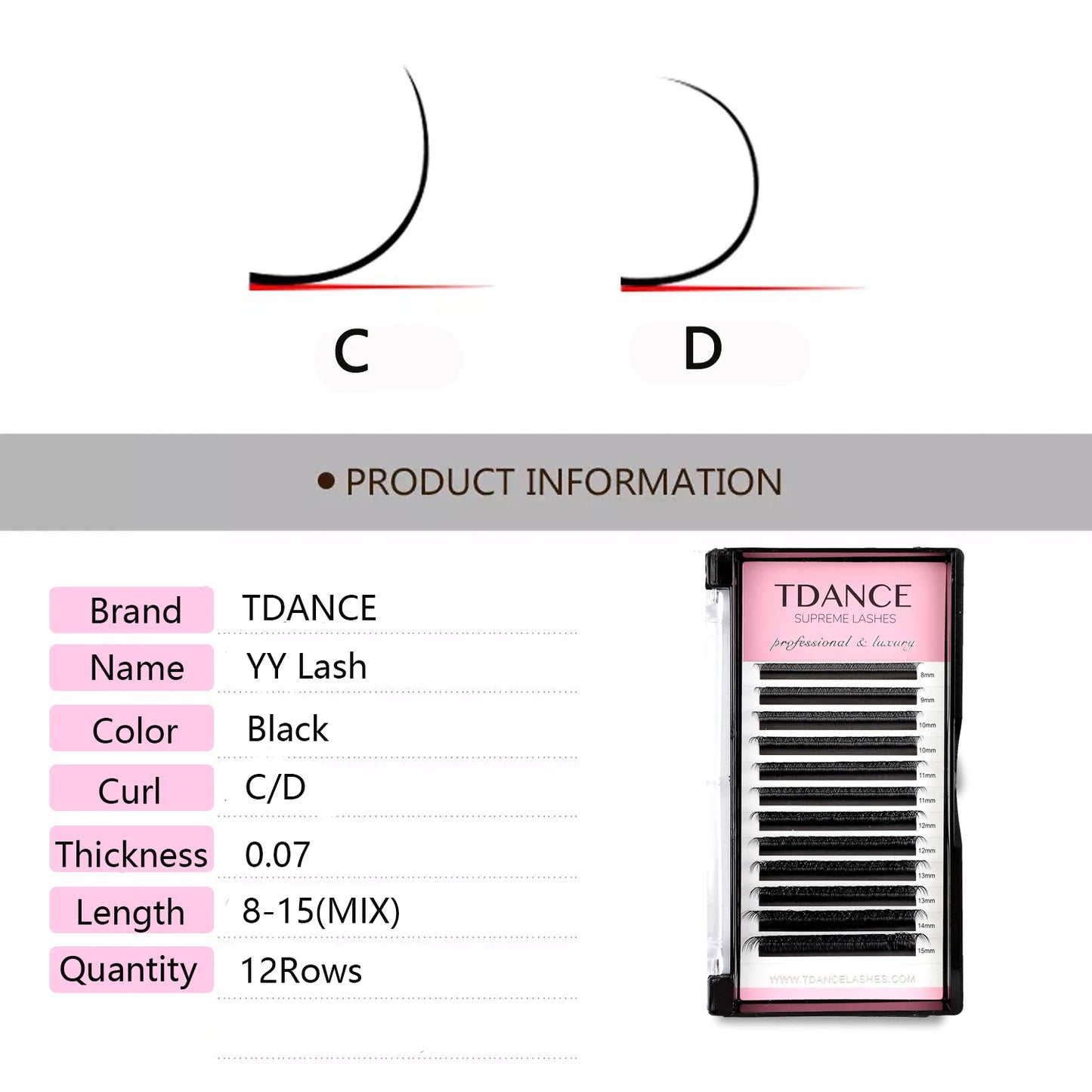 TDANCE 8-15MIX YY Shape Hand Woven Premium Mink Soft Light Natural Eyelashes Extension Makeup Mesh Net Cross False Eyelash