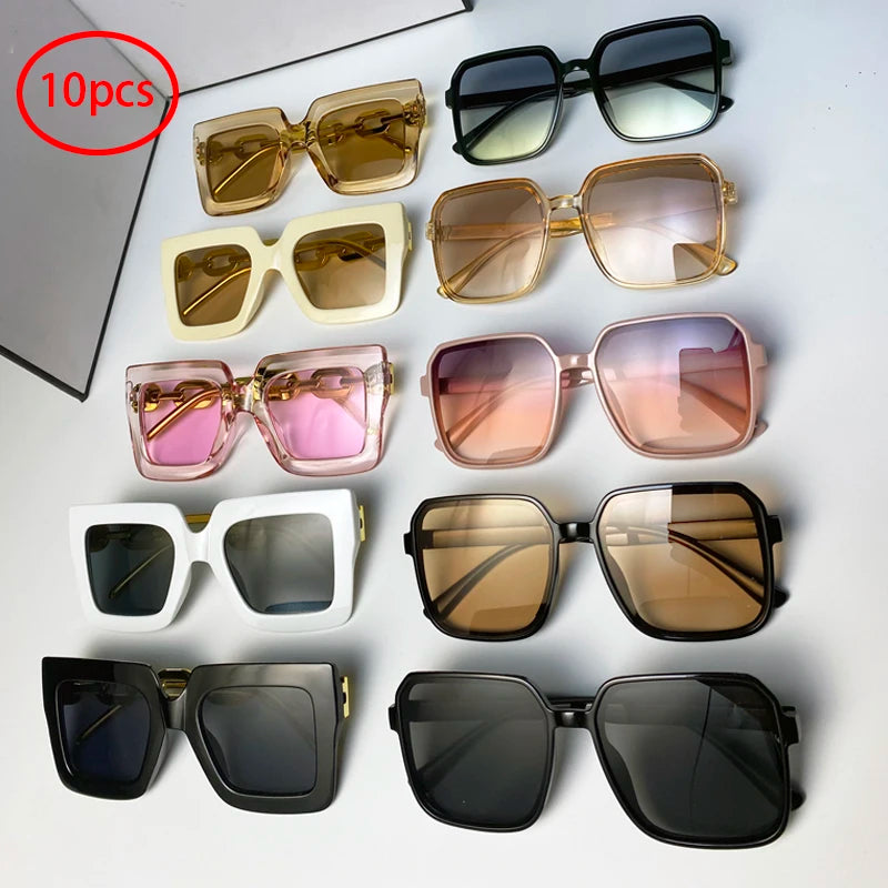 10pcs stylish eyewear combination Modern Street sunglasses for both men and women
