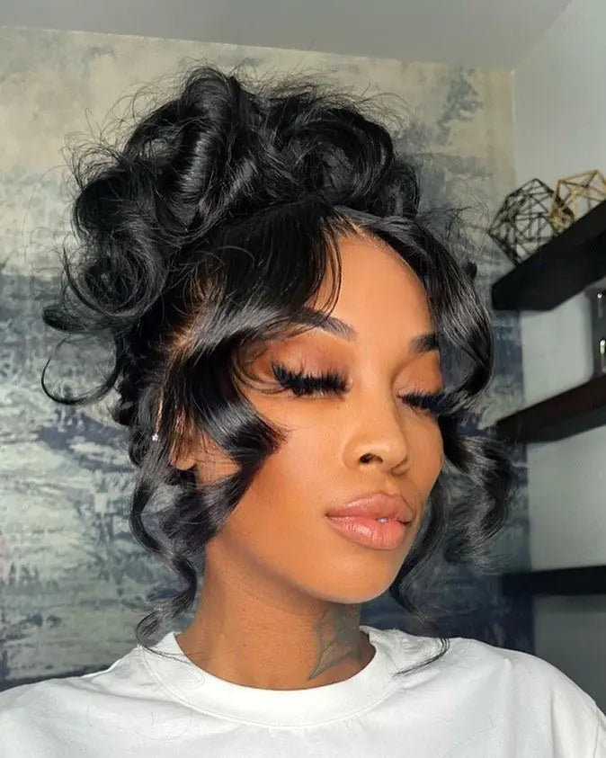 Glueless Invisi-Drawstring 360 Full Lace Wig 200 Density Body Wave HD Transparent Lace Front Wigs Human Hair Brazilian Remy Hair