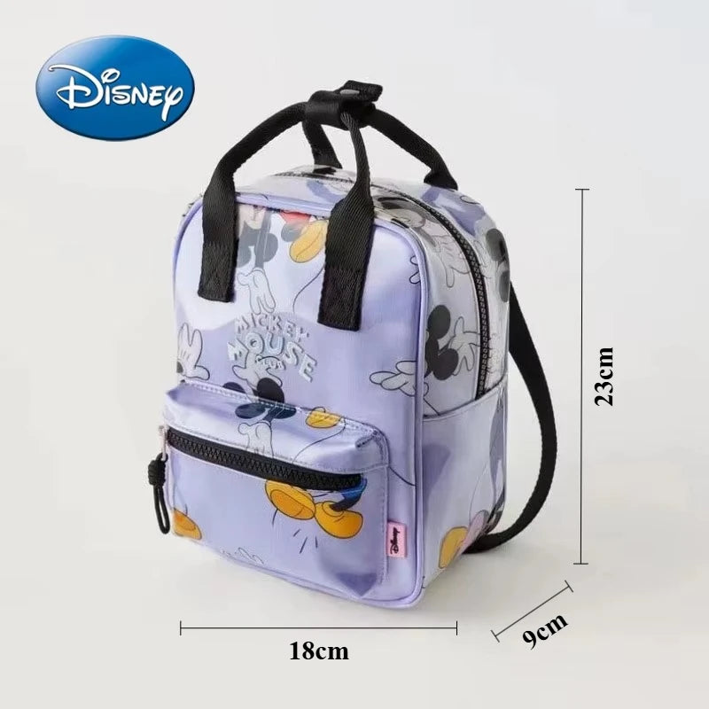 Disney Mickey Mouse Cartoon Fashion Backpack Women's Minnie Canvas School Bag Fashion Large Capacity Backpack Girls Mochila