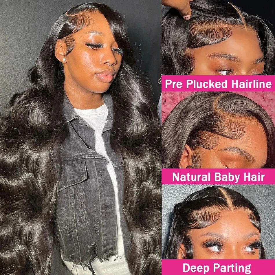 38 40 Inch Body Wave 13x6 Hd Lace Frontal Wig Human Hair For Women Brazilian Pre Plucked 13x4 Transparent Lace Front Wigs