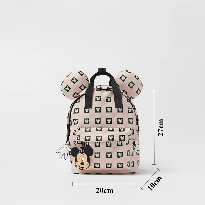 Disney Mickey Mouse Cartoon Fashion Backpack Women's Minnie Canvas School Bag Fashion Large Capacity Backpack Girls Mochila