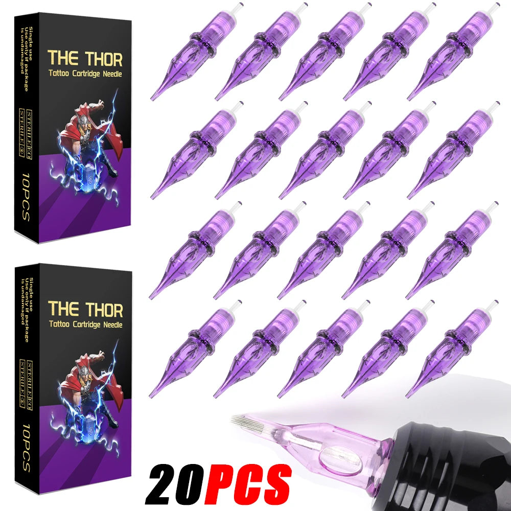 YILONG 50/20PCS Disposable Purple Tattoo Cartridges Needle RM/RL/M1/RS Needle diameter 0.35MM Tattoo Needle For Tattoo Machine