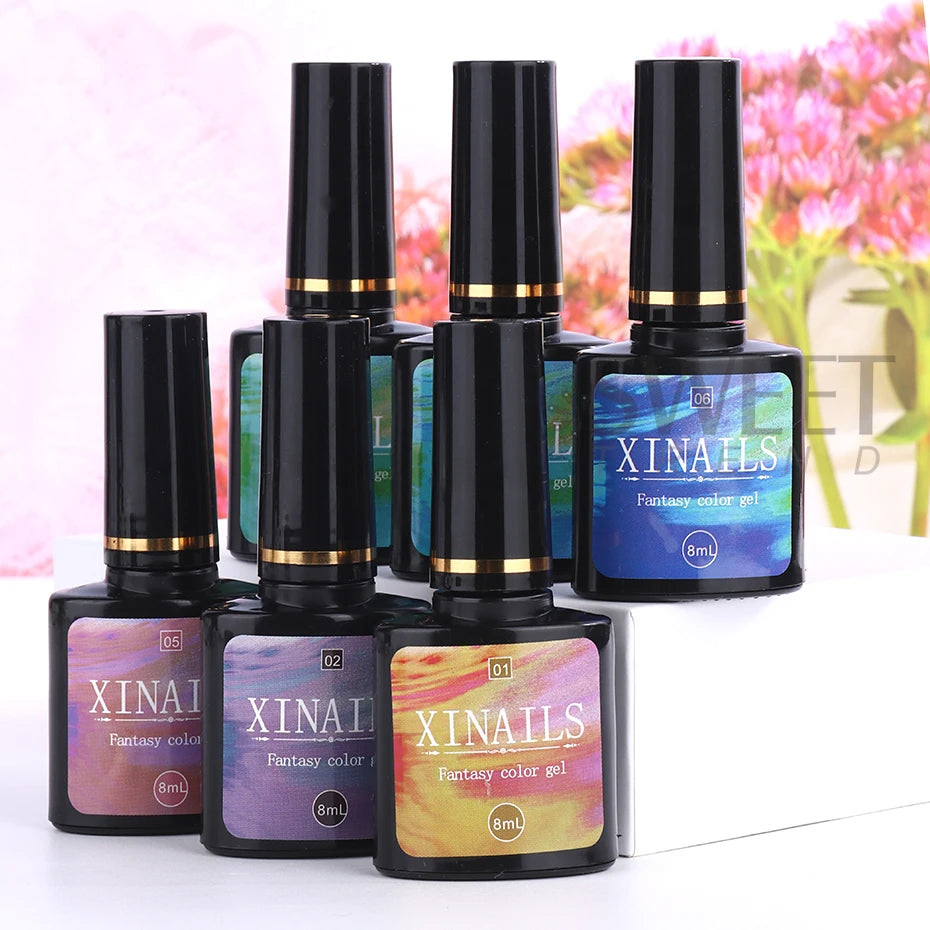 8ml Aurora Top Coat Gel Nail Polish Iridescent Pearl Soak Off Lacquer Sealing Shimmer Mermaid Effect UV LED Manicure Varnishes