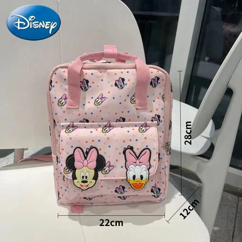 Disney Mickey Mouse Cartoon Fashion Backpack Women's Minnie Canvas School Bag Fashion Large Capacity Backpack Girls Mochila