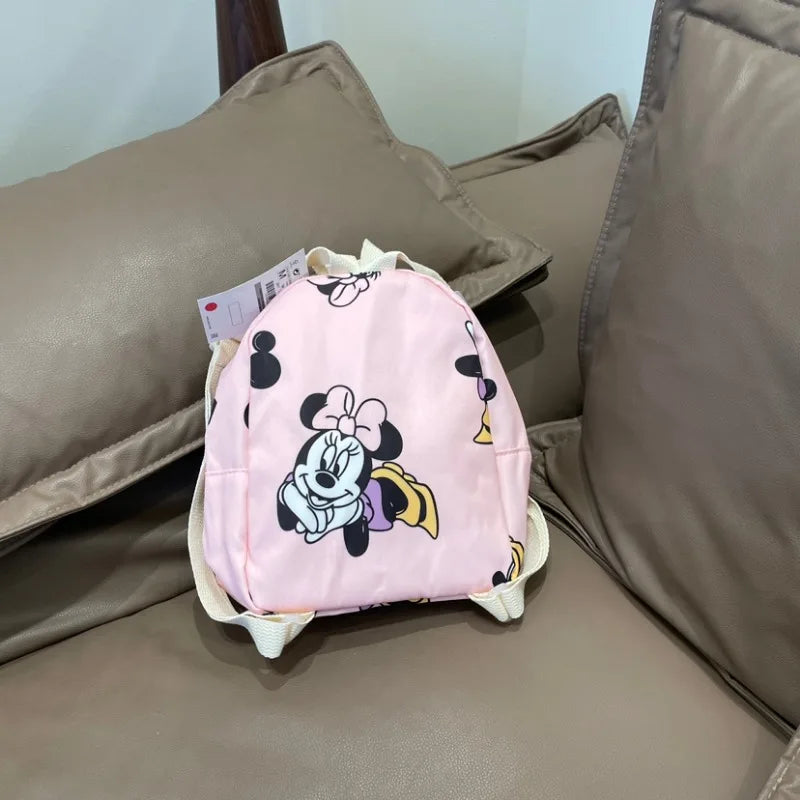 Disney Mickey Mouse Cartoon Fashion Backpack Women's Minnie Canvas School Bag Fashion Large Capacity Backpack Girls Mochila