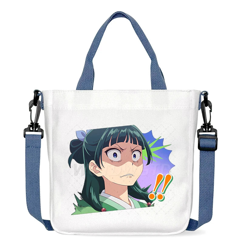 Cartoon The Apothecary Diaries Shoulder Bag Cute Maomao Pattern Canvas Crossbody Bags Casual Anime Women and Kids Messenger Bag