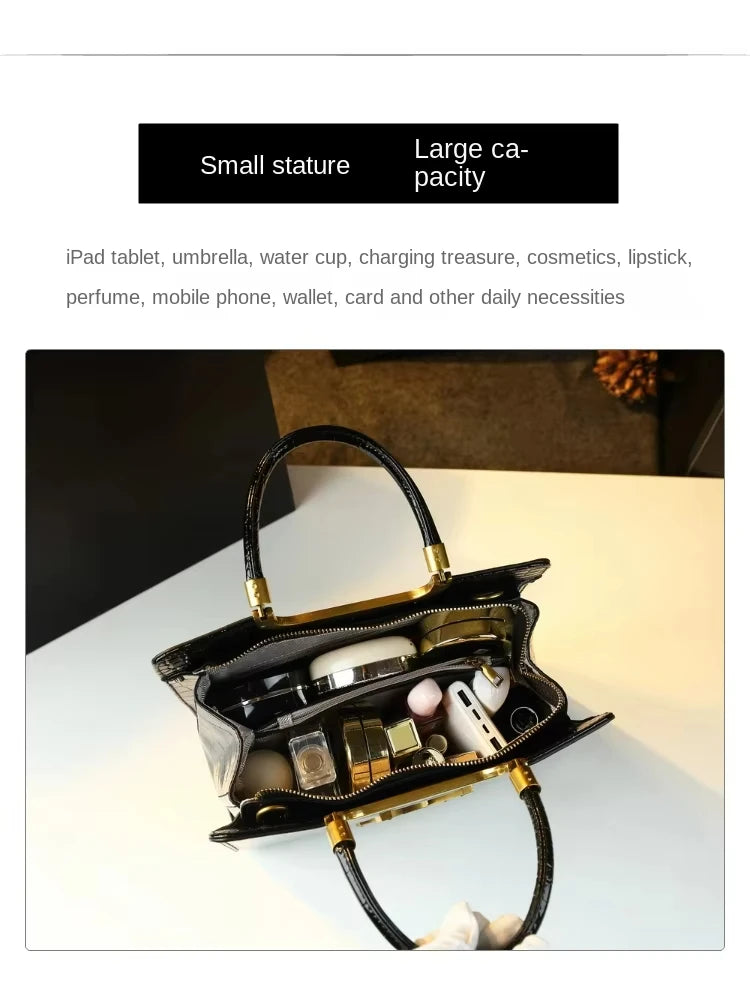 High-grade light luxury handbag 2024 new autumn and winter fashion Tote bag women's crocodile print single shoulder crossbodybagh