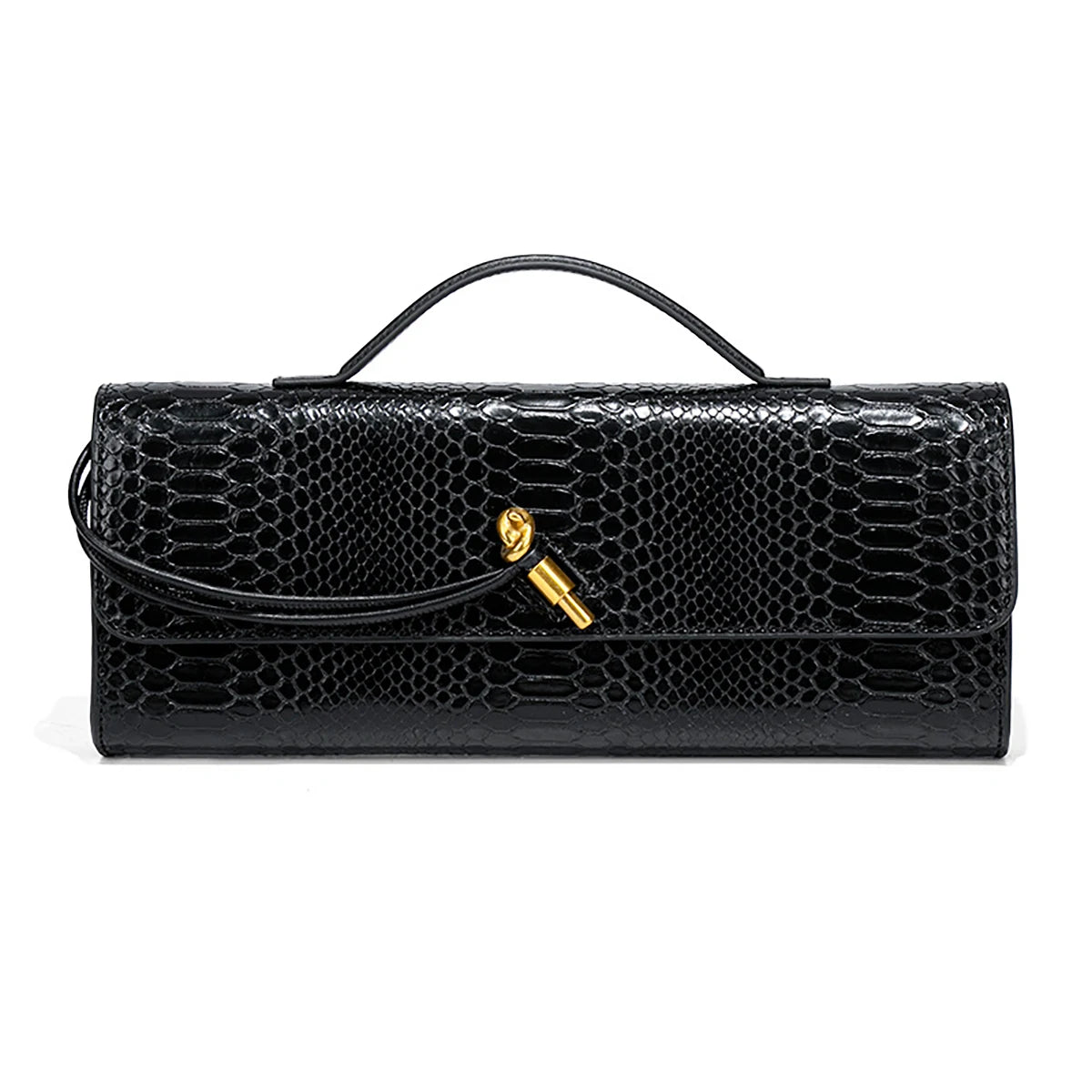 Burgundy bag cherry red envelope wine red envelope upscale new handbag European and American fashion crocodile flip hand organ b