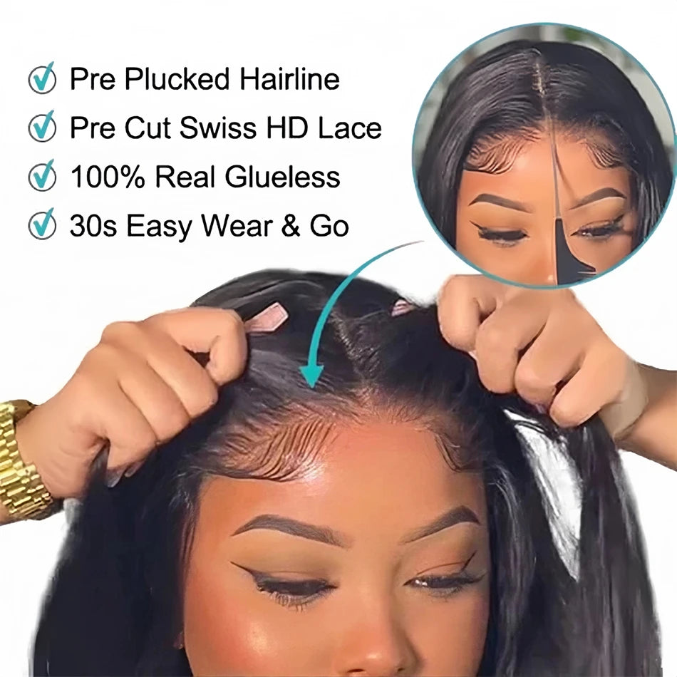 "30'' Glueless HD Lace Closure Wig – Bone Straight Human Hair"