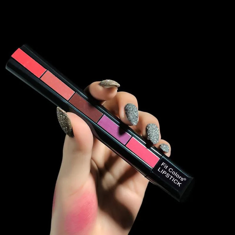 Fit Colors Matte 5-color lipstick Combination 5-section Velvet Mist with Color Non-stick Cup Lip Gloss Lipstick