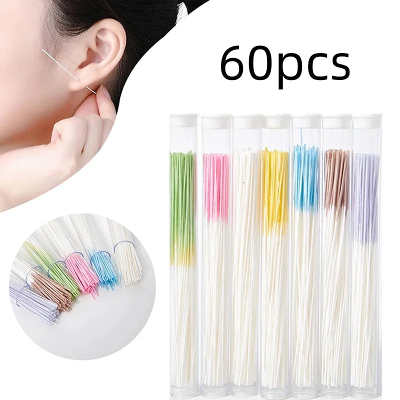 120/60pcs Ear Piercing Cleaning Effective Ear Hole Cleaner Tool Disposable Earrings Hole Clean Paper Line for Removing Dirt Odor