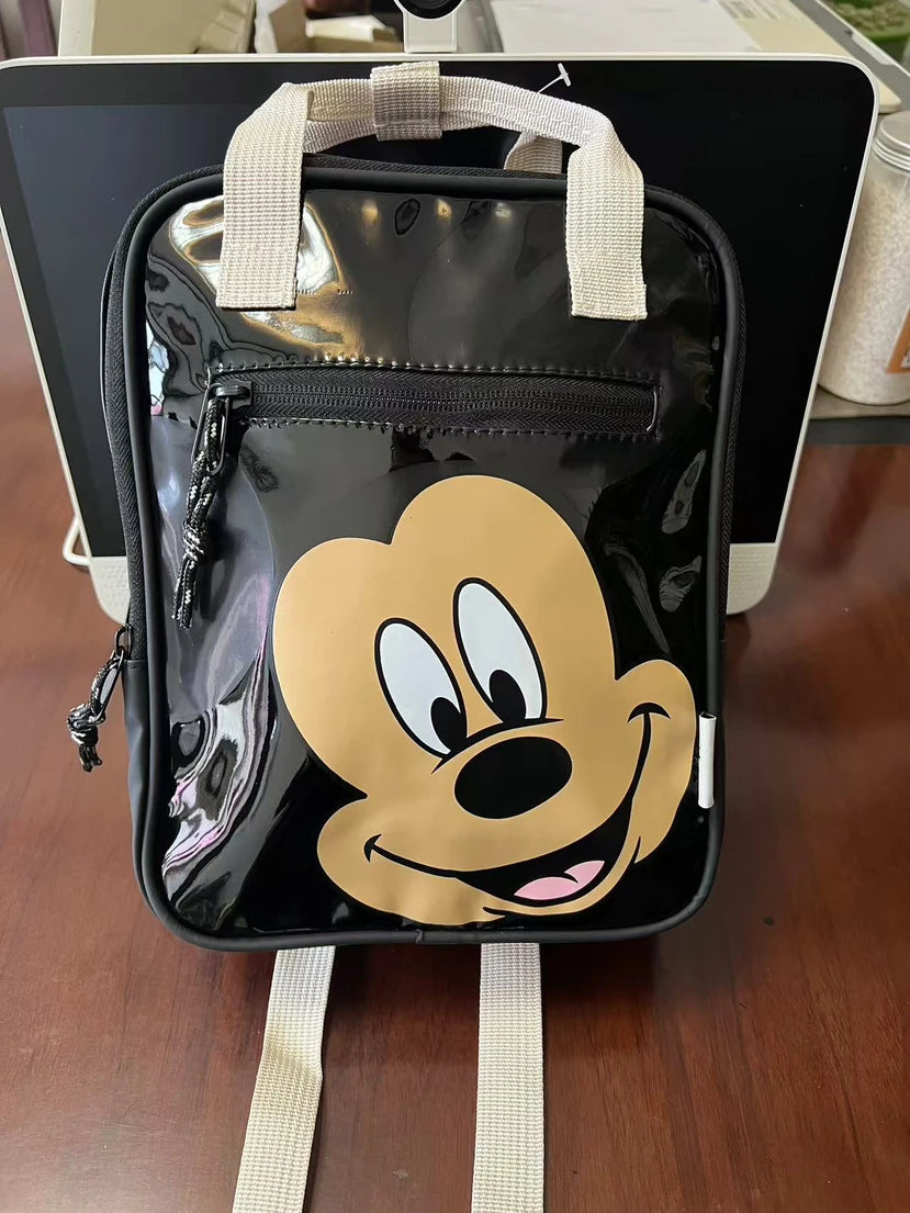 Disney Mickey Mouse Cartoon Fashion Backpack Women's Minnie Canvas School Bag Fashion Large Capacity Backpack Girls Mochila