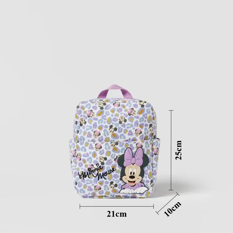 Disney Mickey Mouse Cartoon Fashion Backpack Women's Minnie Canvas School Bag Fashion Large Capacity Backpack Girls Mochila