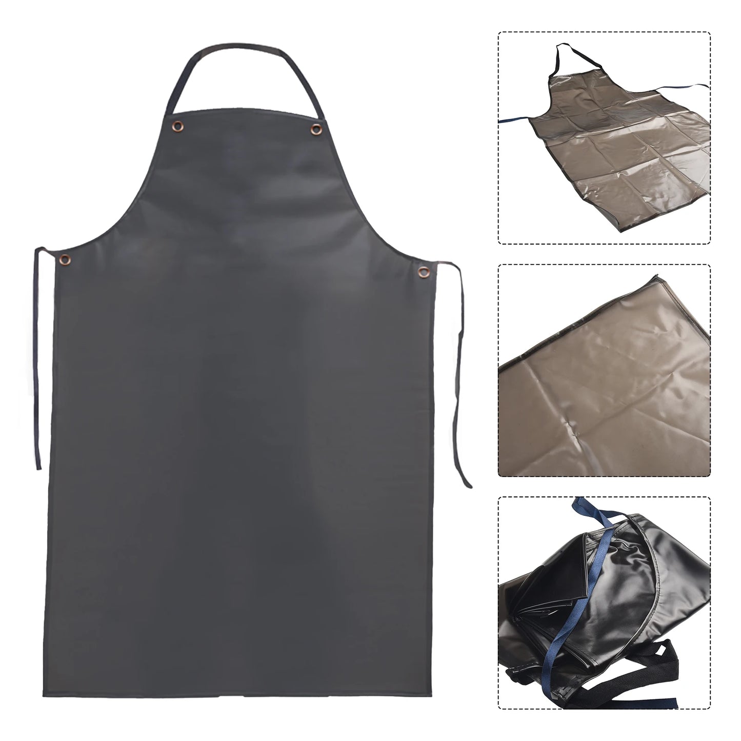 Waterproof Oilproof PVC Black Apron For Kitchen Waterproof Areas Work Cleaner Wipeable Oil Resistant Baking Accessories