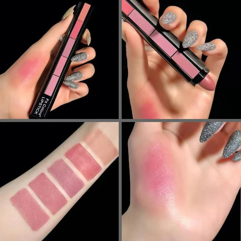 Fit Colors Matte 5-color lipstick Combination 5-section Velvet Mist with Color Non-stick Cup Lip Gloss Lipstick