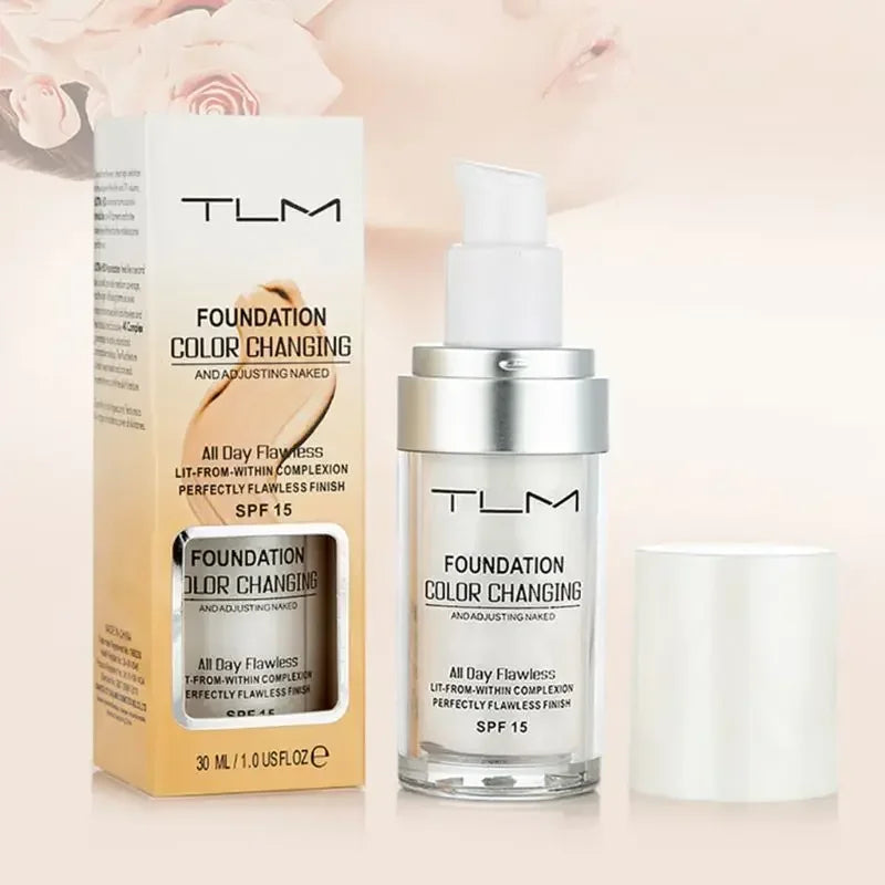 30ML TLM Foundation Color Changing Makeup Base Nude Face Full Cover Matte Concealer Long Lasting Make Up Liquid Foundation Cream