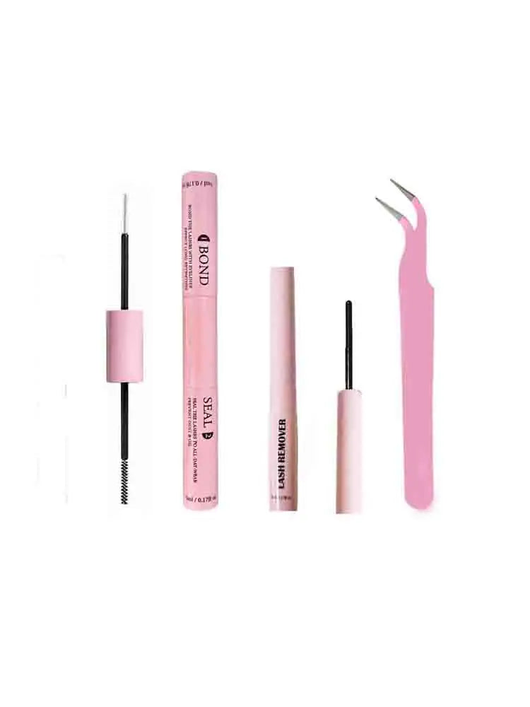 Lash Bond and Seal 10ml Individual Lashes Glue and Seal Super Strong Hold Lash Extension and Lash Glue Remover 5ml Tweezers Kit