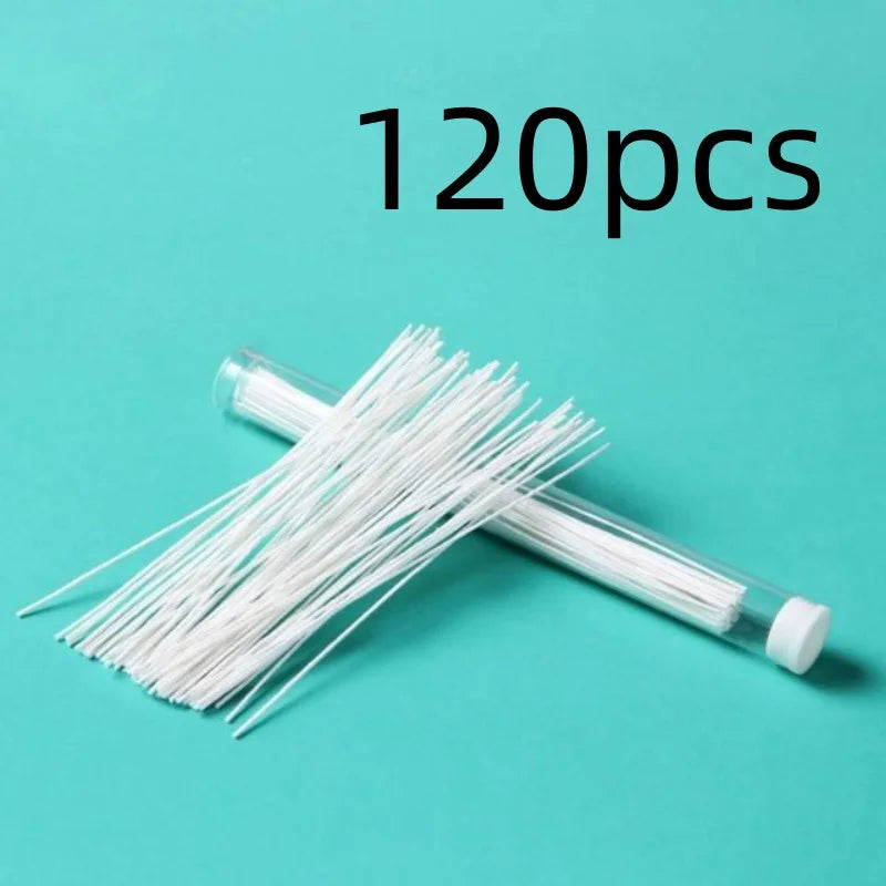 120/60pcs Ear Piercing Cleaning Effective Ear Hole Cleaner Tool Disposable Earrings Hole Clean Paper Line for Removing Dirt Odor