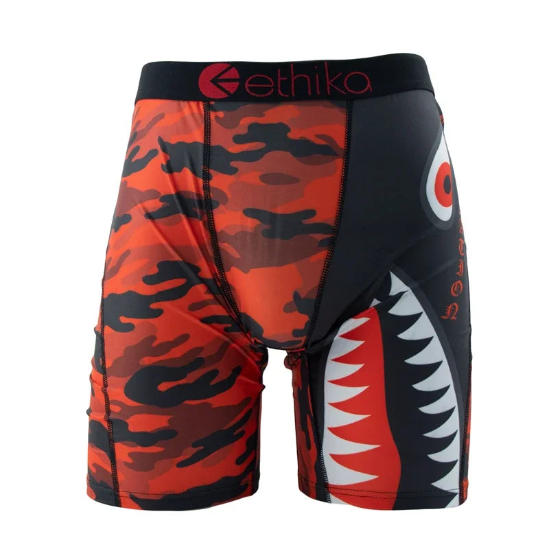 ETHIKA 1Pcs Men Underwear Sexy Boxershorts Breathable Mens Trunks Plus Size S-3XL Man Swimming Underpants Men's Panties Boxers