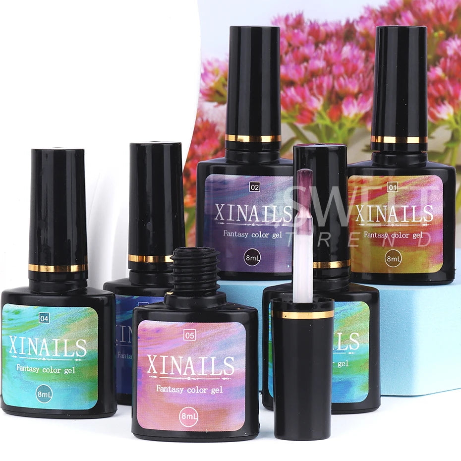 8ml Aurora Top Coat Gel Nail Polish Iridescent Pearl Soak Off Lacquer Sealing Shimmer Mermaid Effect UV LED Manicure Varnishes