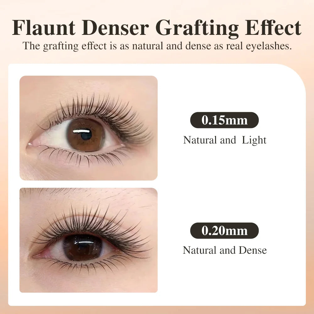 NAGARAKU Flat Ellipse Eyelash Split Tips Matte Gray Black Color Super Soft Gentle Natural Eyelash Extension Flat Shape Lashes