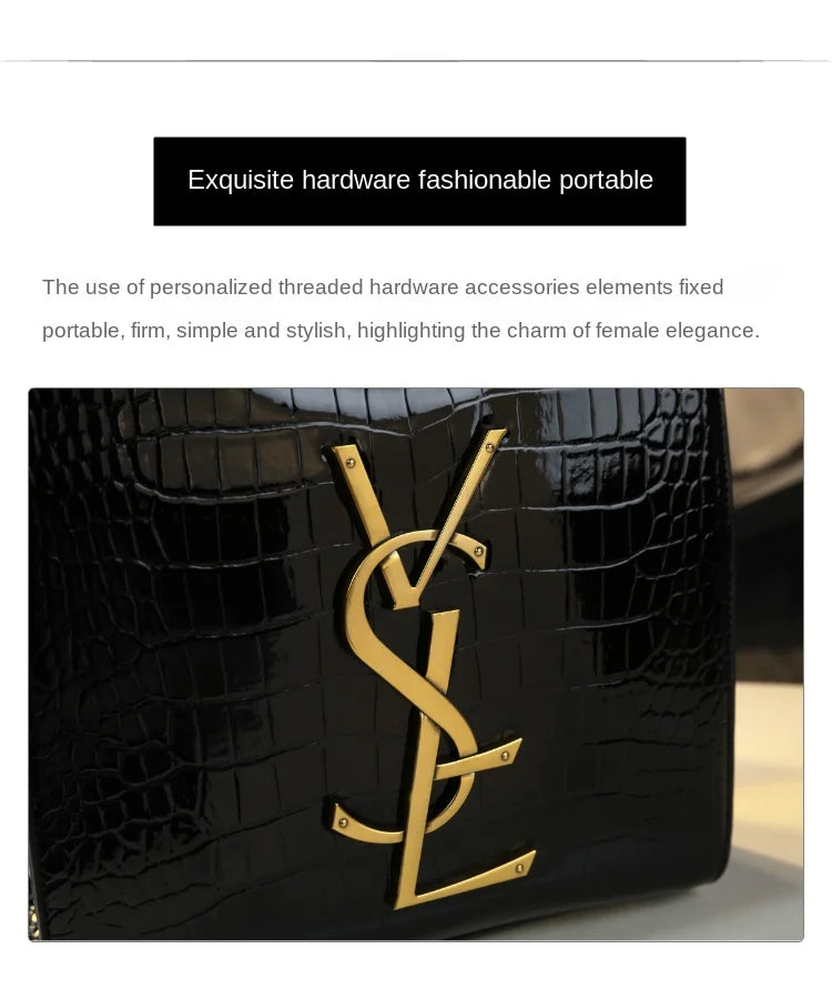 High-grade light luxury handbag 2024 new autumn and winter fashion Tote bag women's crocodile print single shoulder crossbodybagh