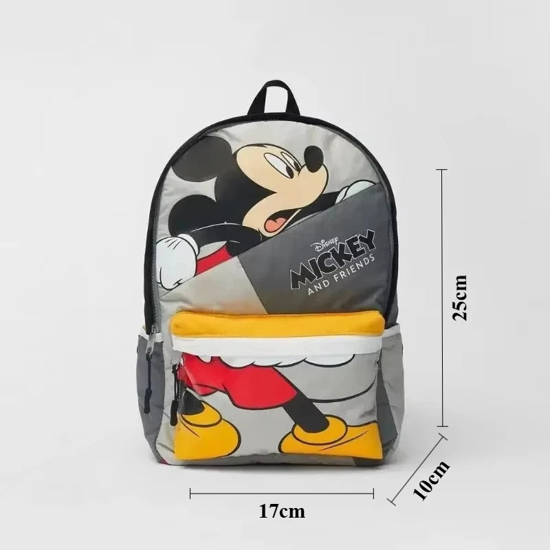 Disney Mickey Mouse Cartoon Fashion Backpack Women's Minnie Canvas School Bag Fashion Large Capacity Backpack Girls Mochila