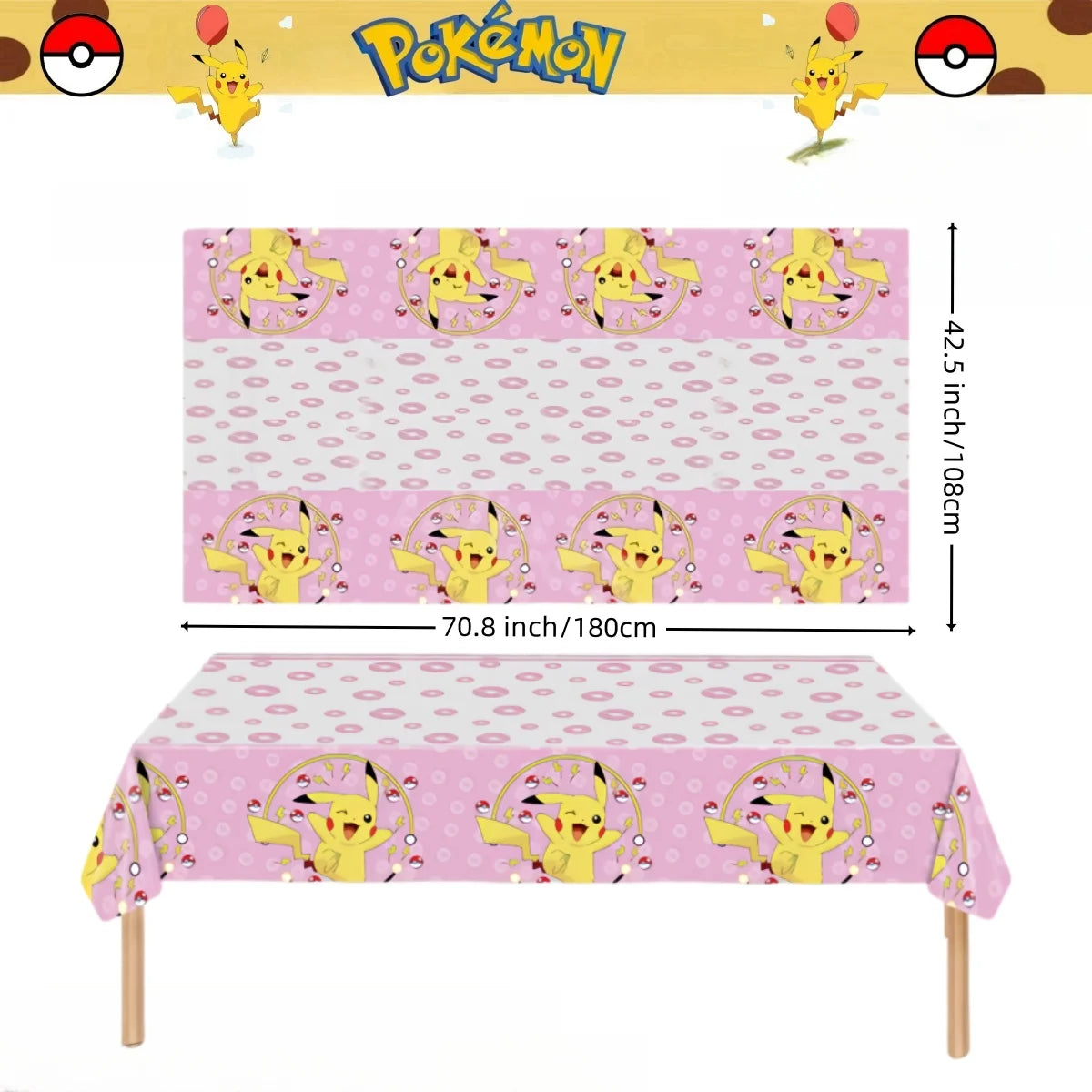 Pokemon Tablecloth Birthday Party Decoration Pikachu Disposable Table Cloth Table Cover Baby Shower Kids Toy Gift Party Supplies