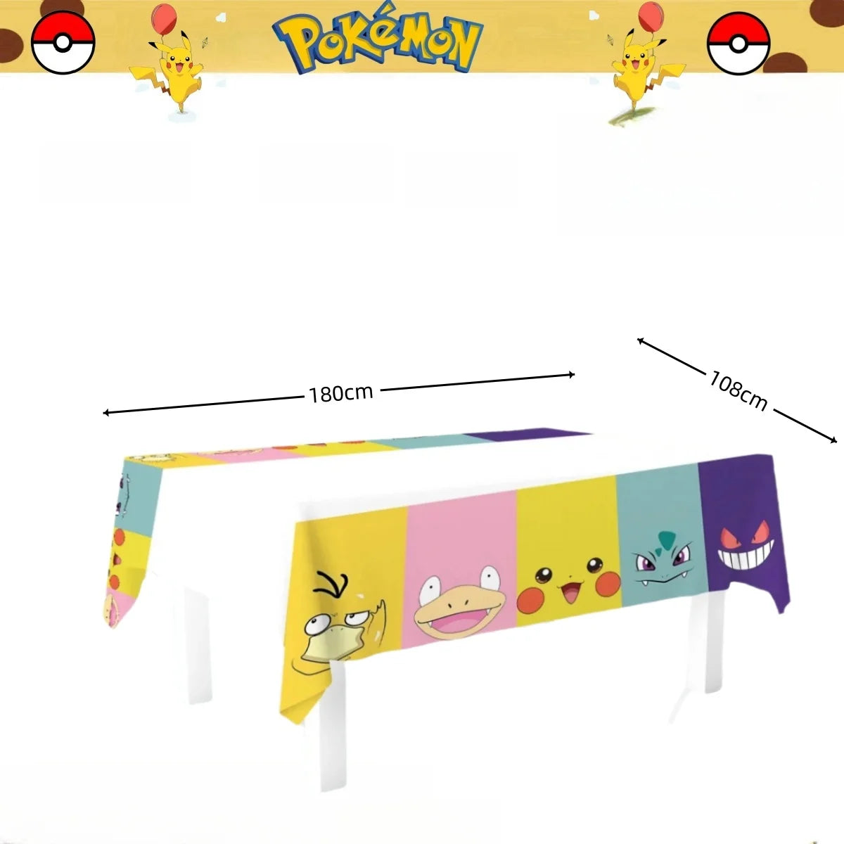 Pokemon Tablecloth Birthday Party Decoration Pikachu Disposable Table Cloth Table Cover Baby Shower Kids Toy Gift Party Supplies