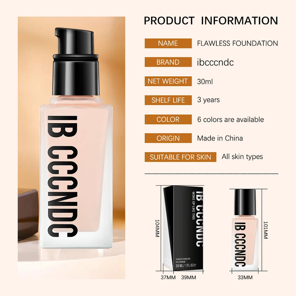 Flawless All Day 6 Color Waterproof Concealer Foundation For Women Makeup Full Coverage Long Lasting Moisturizing