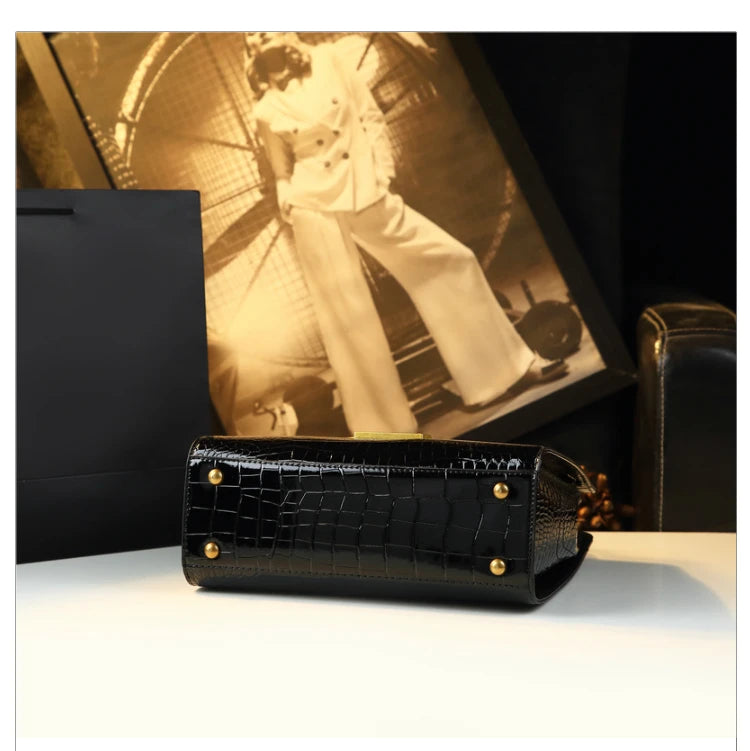 High-grade light luxury handbag 2024 new autumn and winter fashion Tote bag women's crocodile print single shoulder crossbodybagh