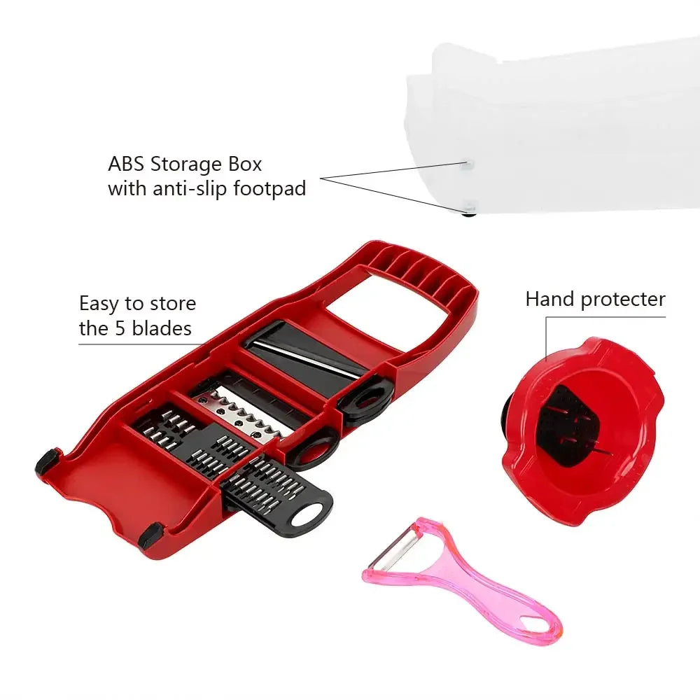 Kitchen Gadget Multi- 6 Blades Slicer Vegetable Mandoline Slicer Cooking Tool Sets Fruit Cutter Grater Utensil for the kitchen