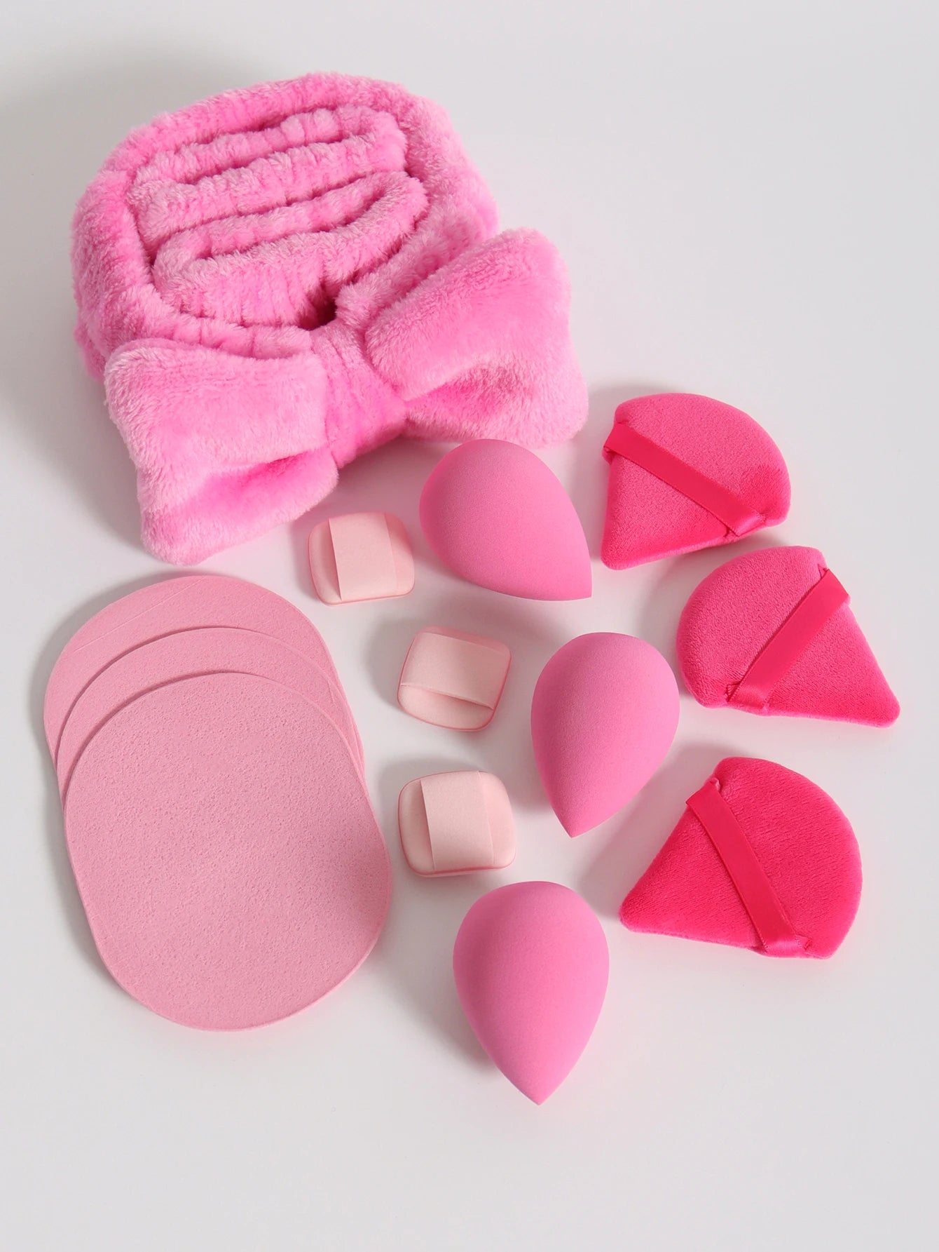 15 件套 Cosmetic Puff Makeup Sponge Blender Beauty Egg Foundation Sponges Puff Wash Face Headband Wristband Make up Accessories